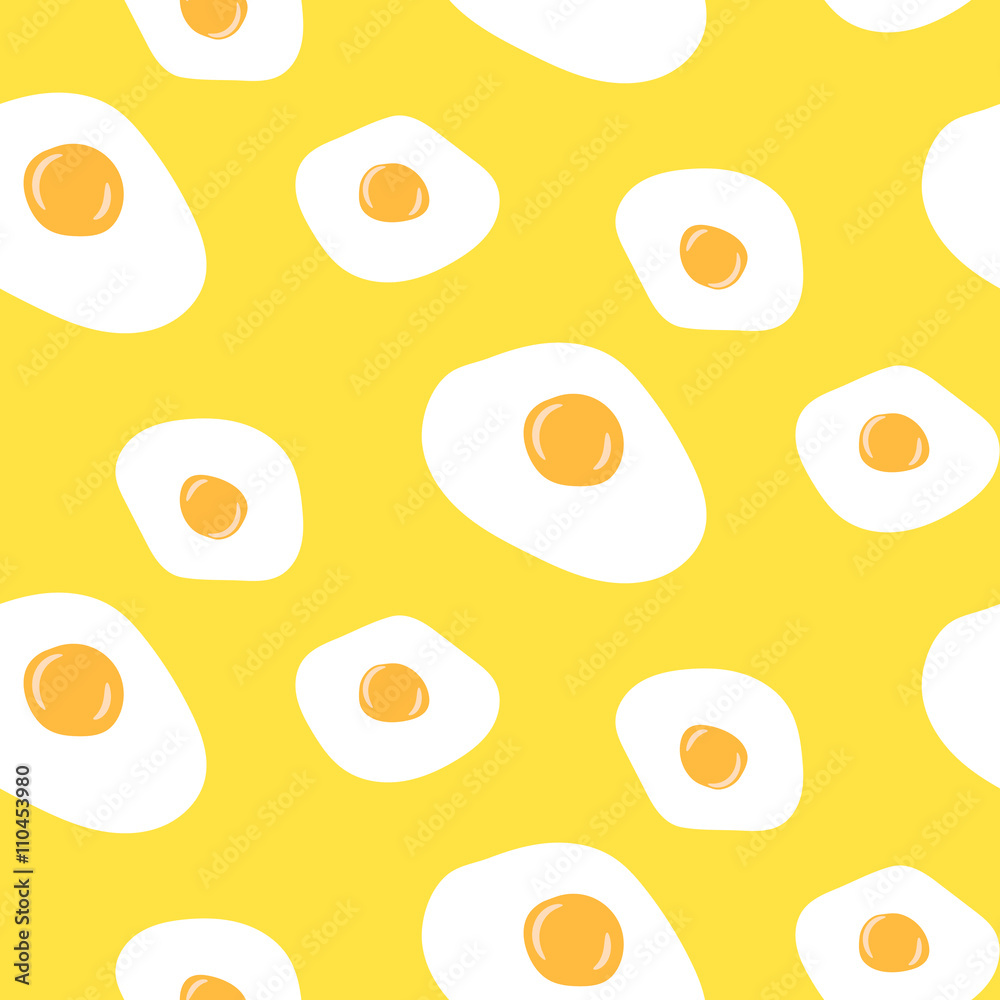 Egg seamless vector yellow pattern. Scrambled eggs food background. Egg seamless vector yellow pattern. Scrambled eggs food background.