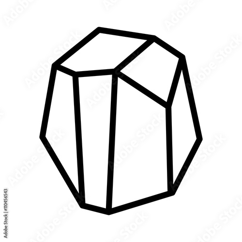 Coal, rock, mineral or stone line art icon for apps and websites