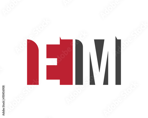 EM red square letter logo for management, media, multimedia, magazine, marketing, master