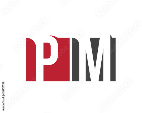 PM red square letter logo for management, media, multimedia, magazine, marketing, master