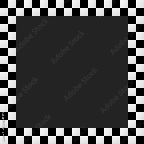 Empty squarish checkered frame, border