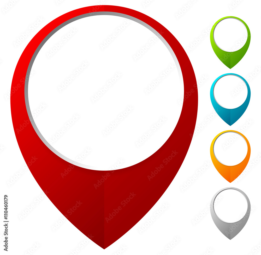 Foto Map marker, map pin icon in 5 colors
