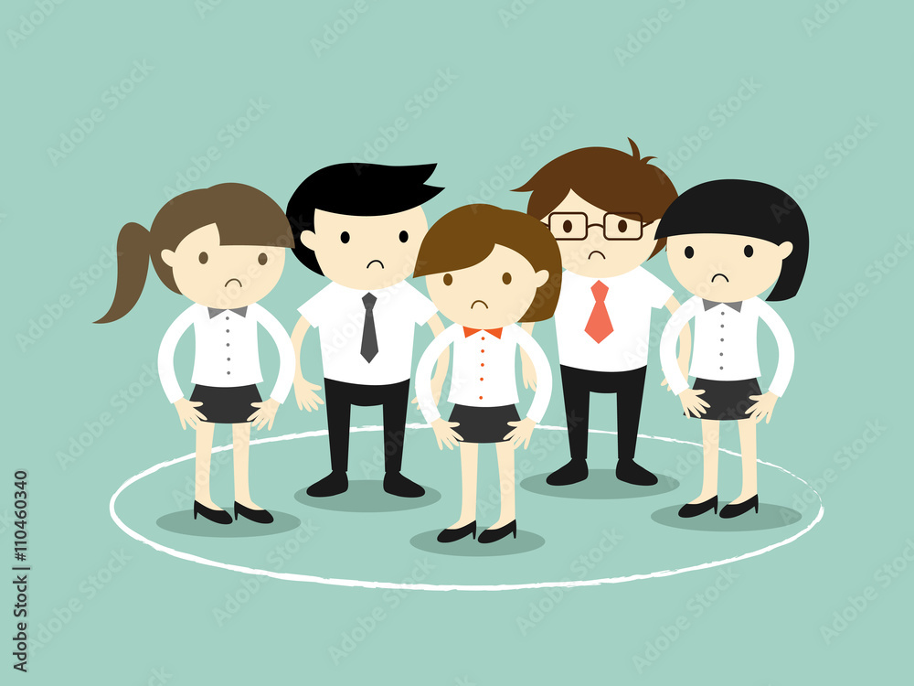 Business concept, business people are stuck in the circle. Vector illustration. Business concept, business people are stuck in the circle. Vector illustration.