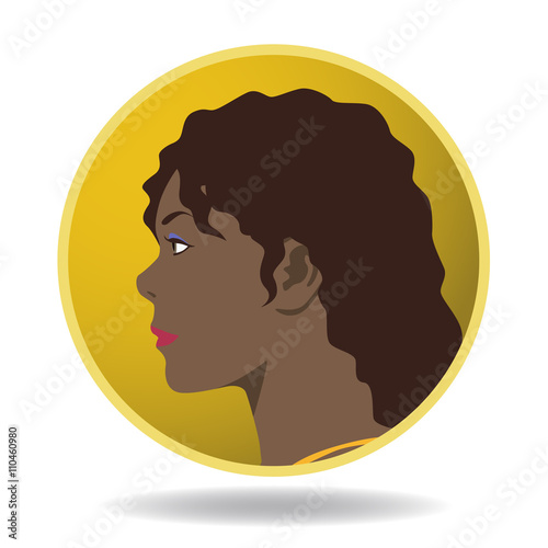 woman profile icon, face as seen from the side, avatar, vector illustration