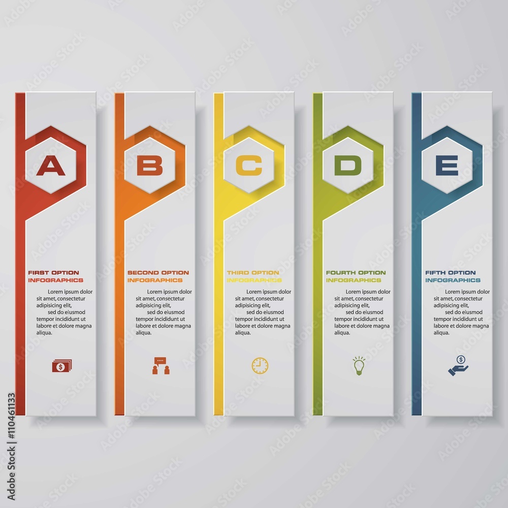 custom made wallpaper toronto digitalDesign clean number banners template/graphic or website layout. 5 steps. Vector.