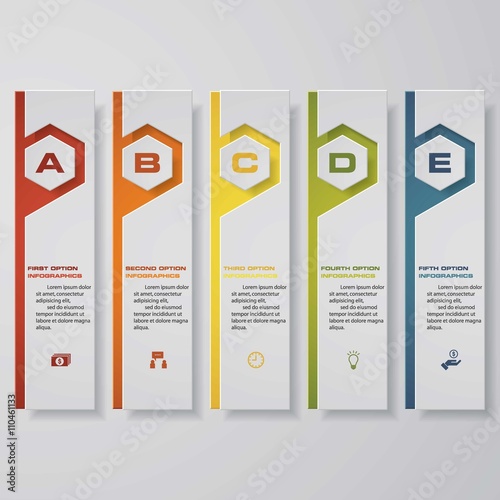 Wallpaper Mural Design clean number banners template/graphic or website layout. 5 steps. Vector. Torontodigital.ca