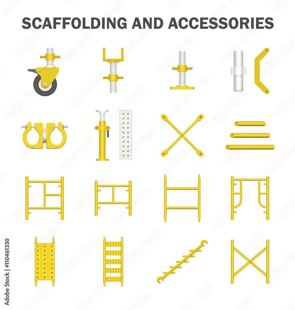 Scaffold component part vector icon also called scaffold or staging. That is ringlock system type. Use as temporary structure to support work in construction, maintenance and repair of building etc. Scaffold component part vector icon also called scaffold or staging. That is ringlock system type. Use as temporary structure to support work in construction, maintenance and repair of building etc.