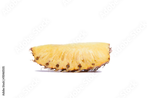 A sliced pineapple isolated on white