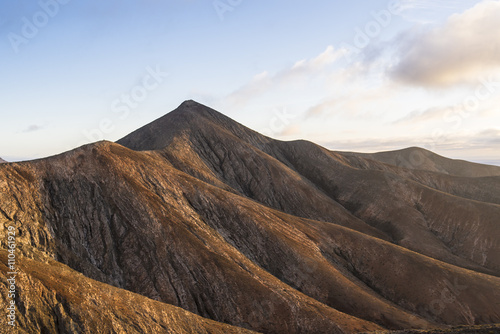 Vulcan mountains on the Canary Islands at sunset.