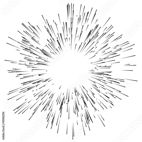 Abstract explosion, bursting effect, radial, radiating edgy line