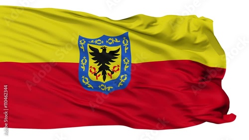 Bogota Capital City Flag of Colombia, Isolated Realistic 3D Animation, Seamless Loop - 10 Seconds Long photo