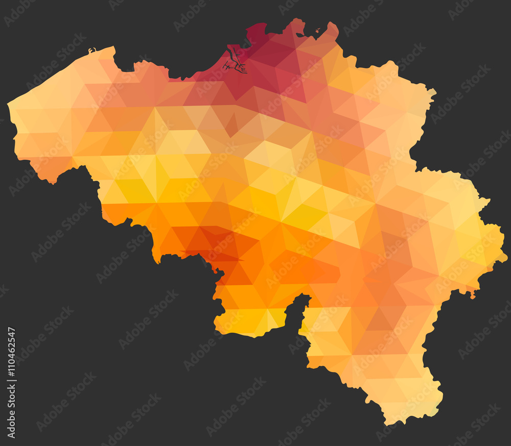 Belgium Map of Polygonal Style 