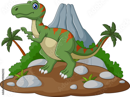 Fototapeta Naklejka Na Ścianę i Meble -  Cartoon Cute tyrannosaurus cartoon