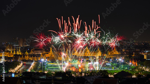 Grand Palace with fireworks.