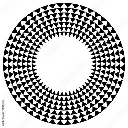 Circle with triangle pattern - Textured circular element with tr