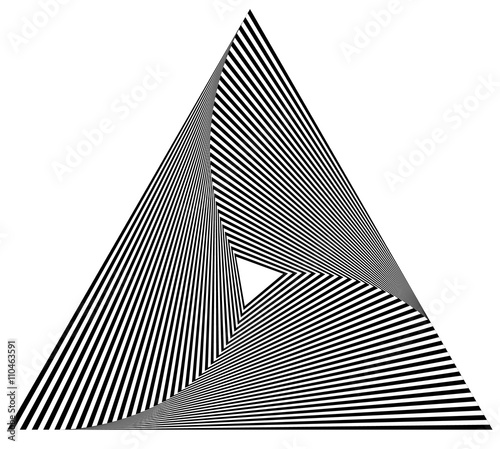 Radiating contour triangle(s) isolated on white
