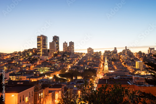 cityscape and skyline of san francisco at twilight © zhu difeng