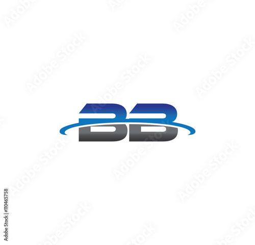 bb alphabet with swoosh grey and blue