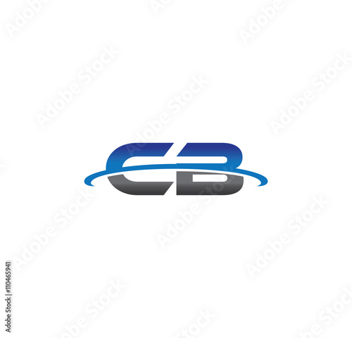 cb alphabet with swoosh grey and blue