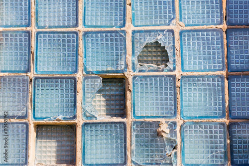 broken square of glass in a window box