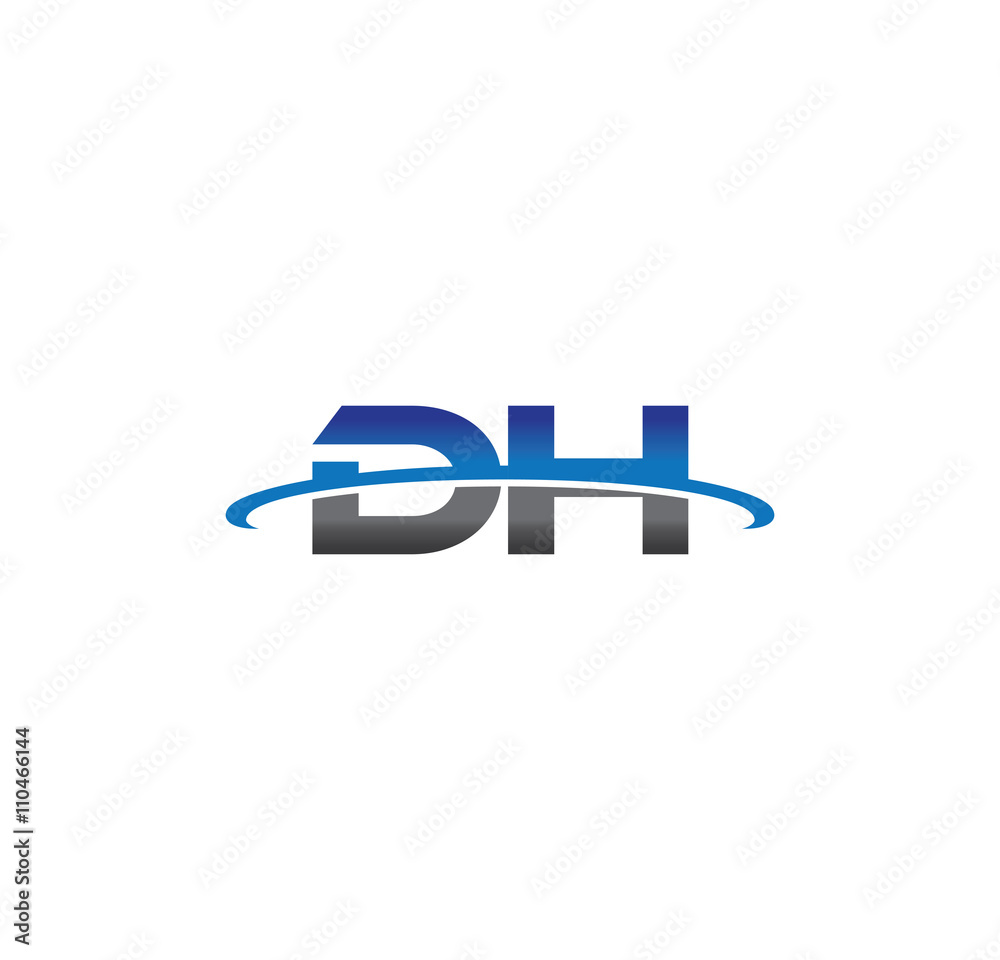 dh alphabet with swoosh grey and blue dh alphabet with swoosh grey and blue