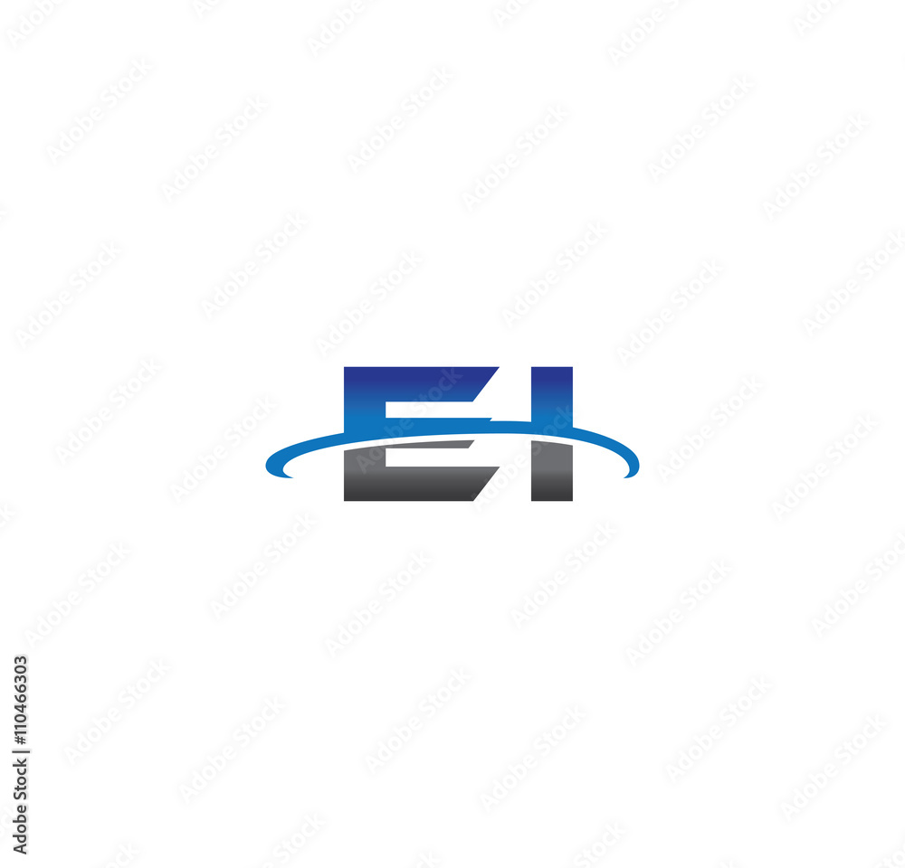ei alphabet with swoosh grey and blue ei alphabet with swoosh grey and blue