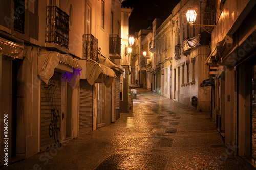 Street of old european town at night