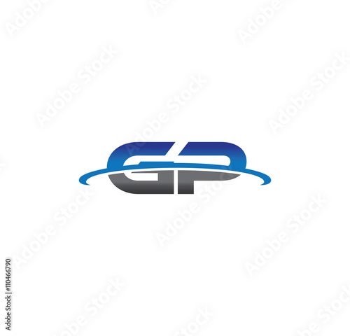 gp alphabet with swoosh grey and blue