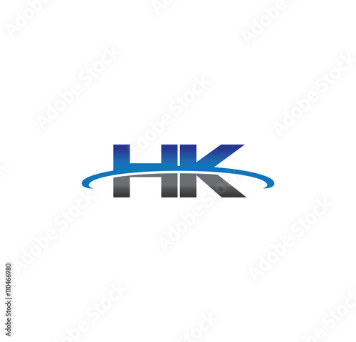 hk alphabet with swoosh grey and blue