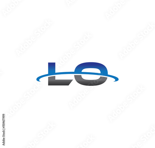 lo alphabet with swoosh grey and blue