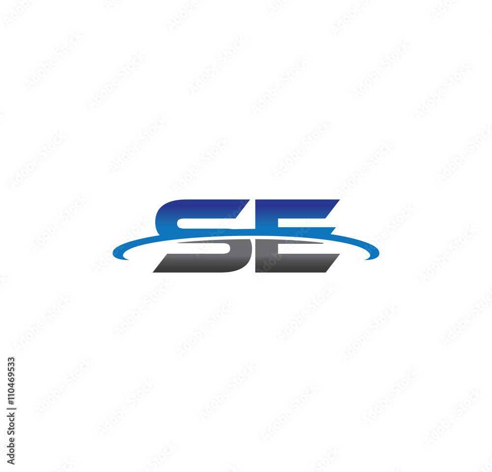 se alphabet with swoosh grey and blue se alphabet with swoosh grey and blue