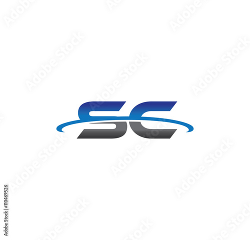 sc alphabet with swoosh grey and blue