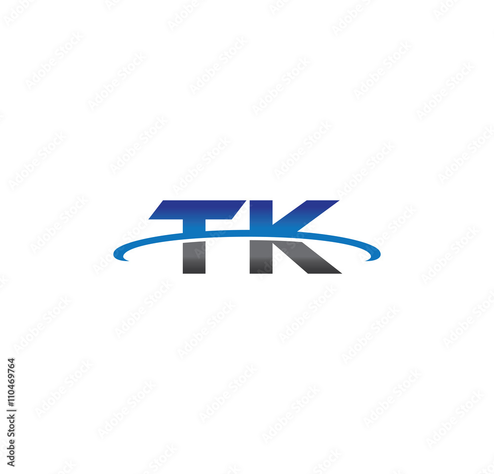 tk alphabet with swoosh grey and blue tk alphabet with swoosh grey and blue