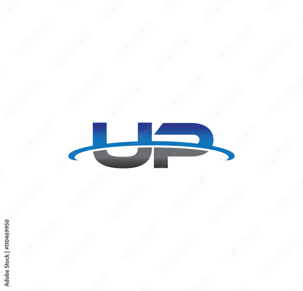 up alphabet with swoosh grey and blue up alphabet with swoosh grey and blue