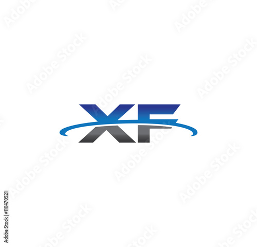 xf alphabet with swoosh grey and blue