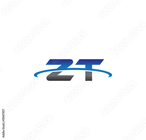 zt alphabet with swoosh grey and blue