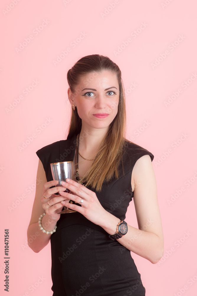girl with a glass of wine girl with a glass of wine
