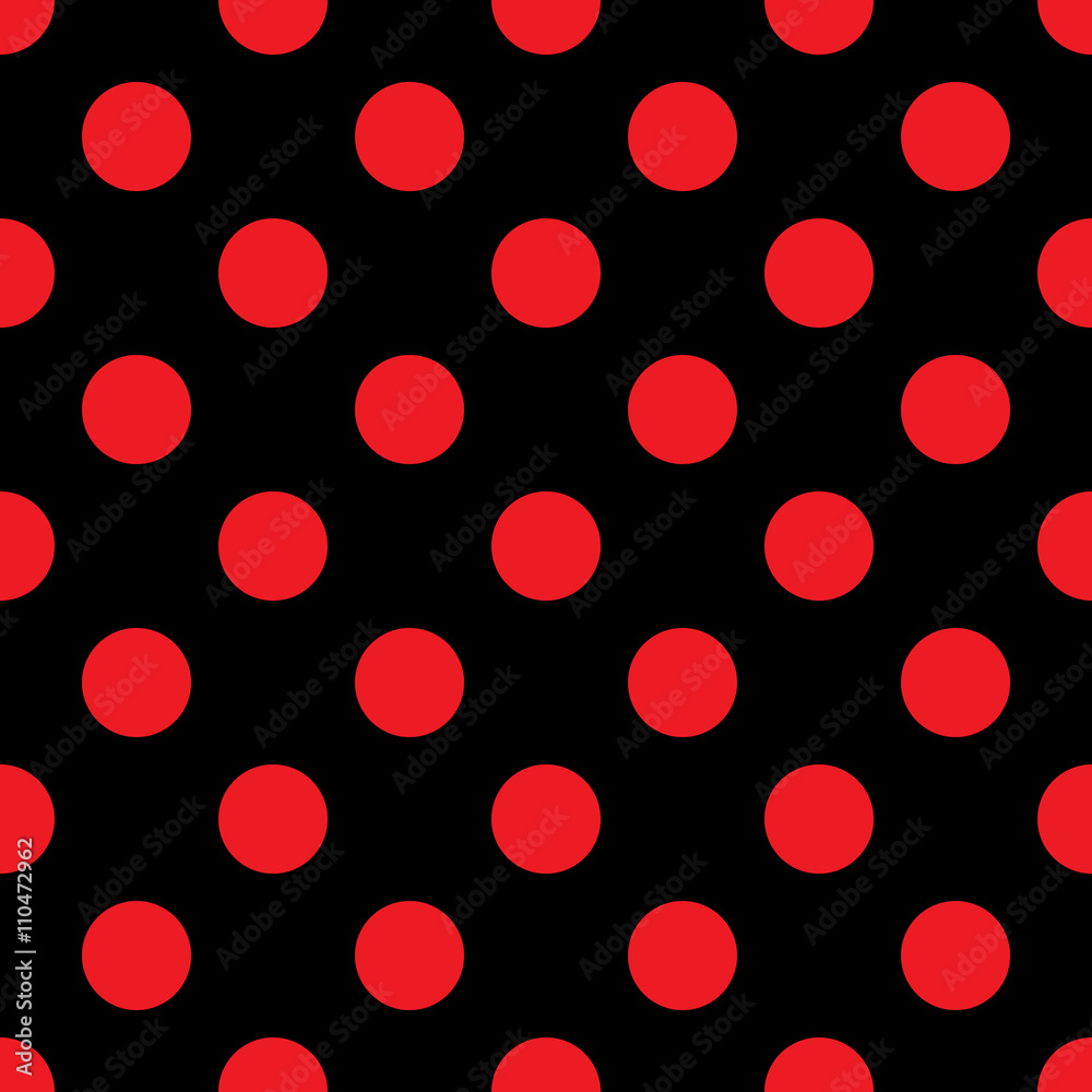 Big Polka Dot seamless pattern. Abstract fashion red and black texture. Casual stylish template. Graphic style for wallpaper, wrapping, fabric, background, apparel, print production, etc. Vector Big Polka Dot seamless pattern. Abstract fashion red and black texture. Casual stylish template. Graphic style for wallpaper, wrapping, fabric, background, apparel, print production, etc. Vector