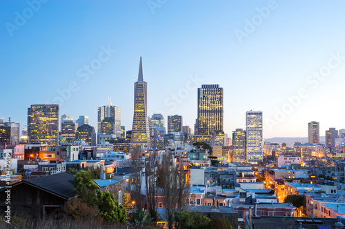 cityscape and skyline of san francisco at twilight © zhu difeng