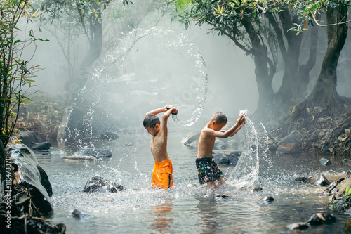 kids playing water