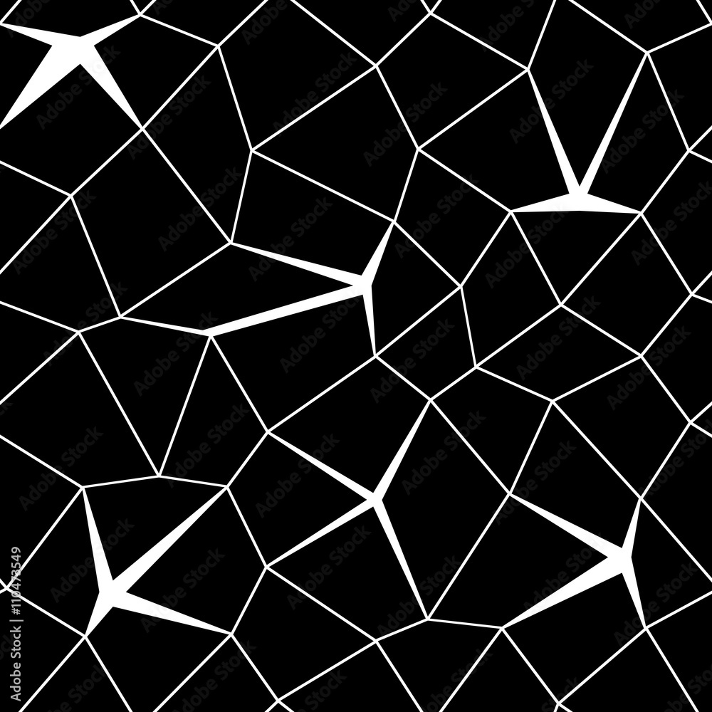 Mosaic geometric seamless pattern 3D. Fashion graphic background design. Modern stylish abstract texture. Monochrome template. For prints, textiles, wrapping, wallpaper, website, blog etc. VECTOR