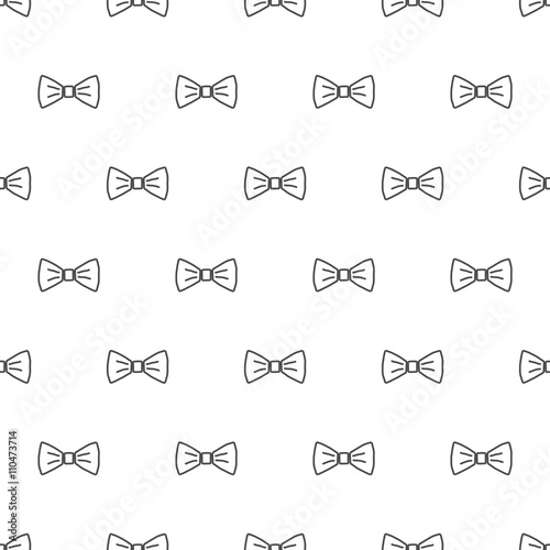 Bow tie seamless pattern. Fashion graphic background design. Modern stylish texture with bow-tie. Monochrome template. Can be used for prints, textiles, wrapping, wallpaper, website, blog etc. VECTOR