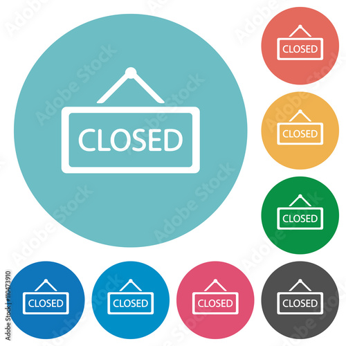 Flat closed sign icons