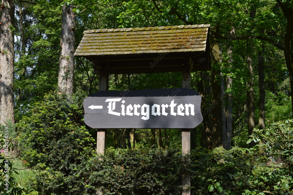 Holzschild, Tiergarten