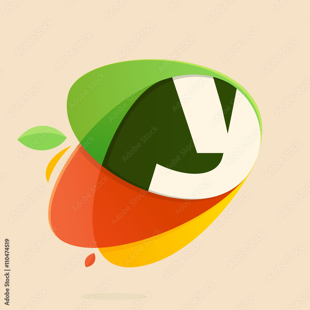 Y letter with healthy food shapes. Y letter with healthy food shapes.