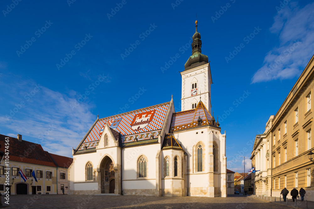 Obraz premium St. Mark's Church in Zagreb, Croatia.