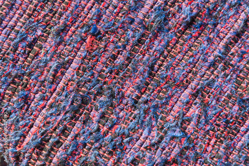 texture of woven cotton dark blue, purple threads