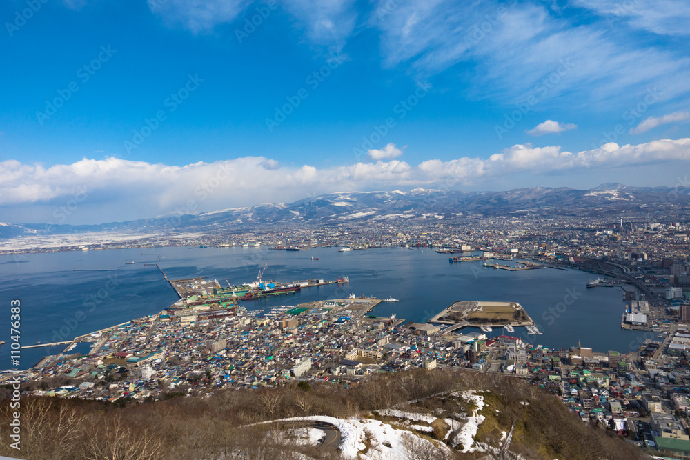 Hakodate Cityscape. Bay, Harbor, Downtown Landscape, Hokkaido, Japan