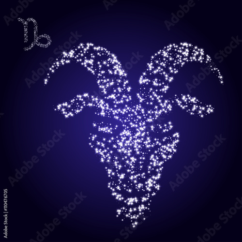 Zodiac sign of capricorn made of stars