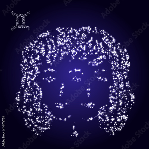Zodiac sign of gemini made of stars
